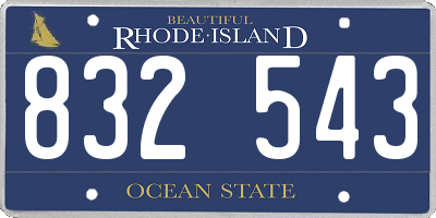 RI license plate 832543