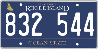 RI license plate 832544