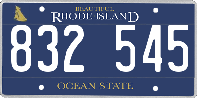 RI license plate 832545