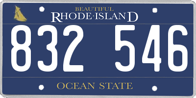 RI license plate 832546