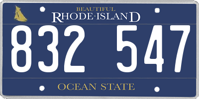 RI license plate 832547