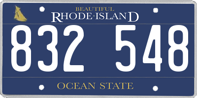 RI license plate 832548