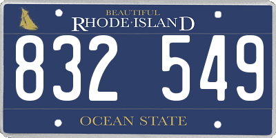 RI license plate 832549