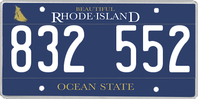 RI license plate 832552