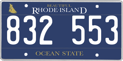 RI license plate 832553
