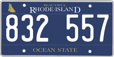 RI license plate 832557