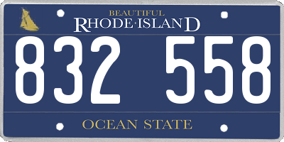 RI license plate 832558