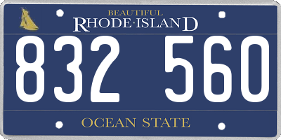 RI license plate 832560