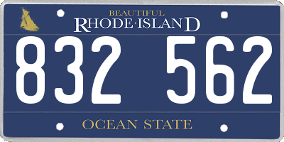 RI license plate 832562