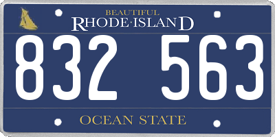 RI license plate 832563