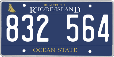 RI license plate 832564