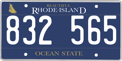 RI license plate 832565
