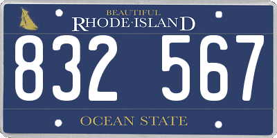 RI license plate 832567