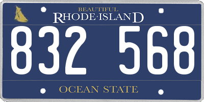 RI license plate 832568