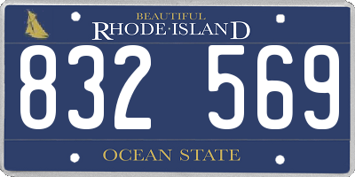 RI license plate 832569