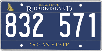 RI license plate 832571