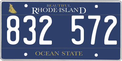 RI license plate 832572