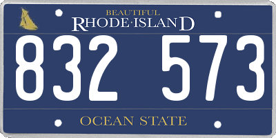 RI license plate 832573