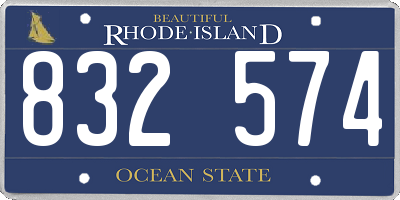RI license plate 832574