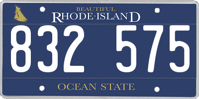 RI license plate 832575