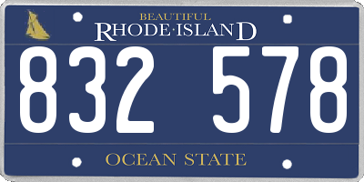 RI license plate 832578