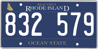 RI license plate 832579
