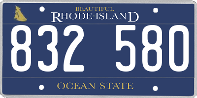 RI license plate 832580