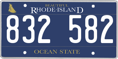RI license plate 832582