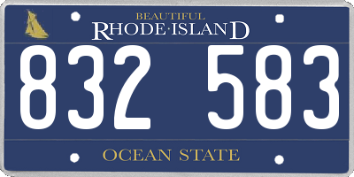 RI license plate 832583