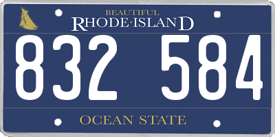 RI license plate 832584