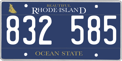 RI license plate 832585
