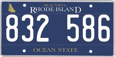 RI license plate 832586
