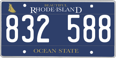RI license plate 832588