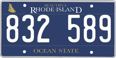 RI license plate 832589