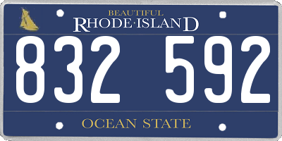 RI license plate 832592