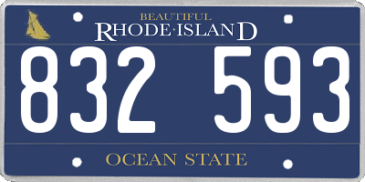 RI license plate 832593