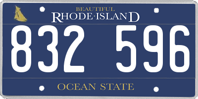 RI license plate 832596