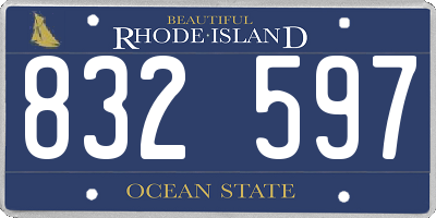 RI license plate 832597