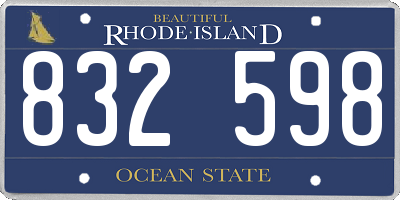 RI license plate 832598