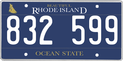 RI license plate 832599