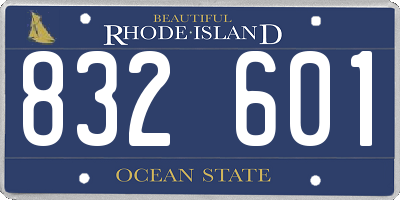 RI license plate 832601