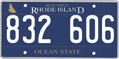 RI license plate 832606
