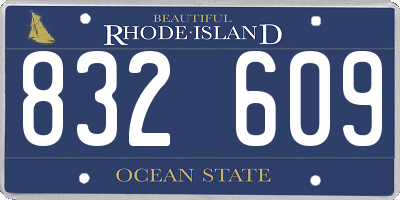 RI license plate 832609