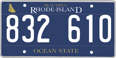 RI license plate 832610