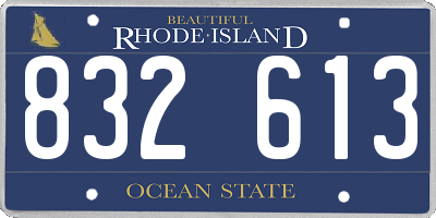 RI license plate 832613