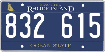 RI license plate 832615