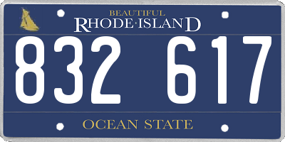 RI license plate 832617