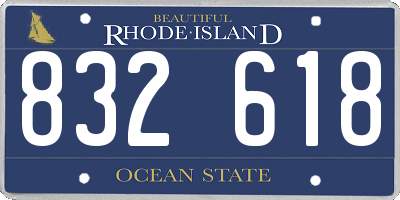 RI license plate 832618
