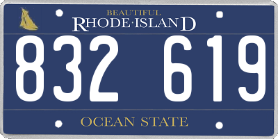 RI license plate 832619