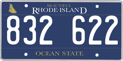 RI license plate 832622